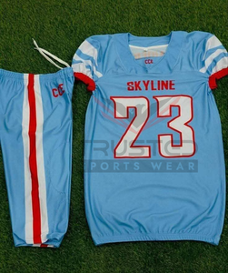 2024年 大人用 アメリカンフットボール ユニフォームセット プラスサイズ 通気性 タックルツイル カラフル 半袖 カスタムメイド 高品質 - Product Image 3