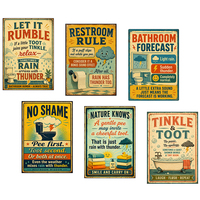 Plaque Métallique Vintage Humoristique pour Salle de Bain, Citation Amusante, Décoration Murale Rétro pour Toilettes, Art Mural en Métal