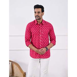 Camisa Casual de Algodón Estampada para Hombre, Manga Larga, Transpirable, Tela Popelina u Oxford, Diseño Floral o de Puntos, Suministro ODM - Product Image 1
