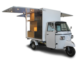 Triciclo Motorizado de Carrocería Cerrada Naranja, Rickshaw de Pasajeros, Capacidad de Carga 100-200 kg, 200-250 W, 36 V, 30-50 km/h, 3 Pasajeros - Product Image 2