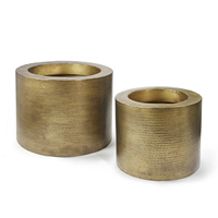 Ensemble de pots de fleurs légers en métal chromé doré, faits à la main, pots de fleurs de luxe pour la décoration moderne de la maison, intérieur, extérieur, jardin