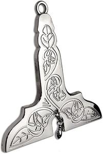 Joya de Collar de Guardián Superior Masónico, Chapado en Plata, Joya de Collar de Logia Azul Masónica, Aleación de Zinc con Chapado en Plata - Product Image 3