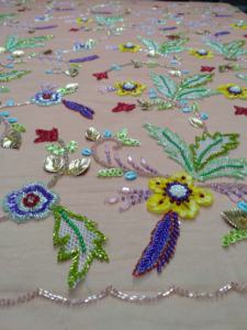 3D Designer Handmade Embroidery Work Dress Fabric Custom Packaged From Indian Manufacturer for Party or Beach Silhouette - Product Image 2