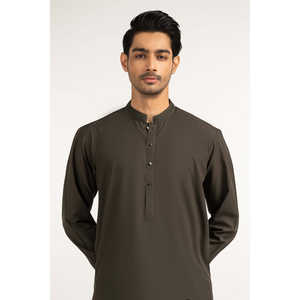 Pantalones de Traje de Corte Regular KP-EMB25-001, Color Verde Militar, 100% Algodón, con Función Antiencogimiento, Diseño Elegante para un Uso Cómodo - Product Image 3