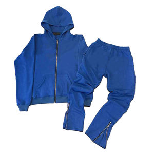 Ensembles unisexes de survêtements à logo personnalisé OEM ensembles de pantalons de survêtement et sweat à capuche zippé à impression bouffante 3d pour hommes - Product Image 5