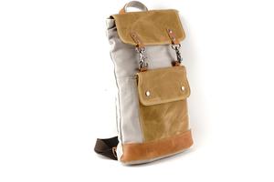 Sac à bandoulière en toile cirée de haute qualité avec panneau en cuir résistant à l'eau LCSB-0001F - Product Image 5