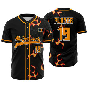 ชุดเสื้อเจอร์ซีย์เบสบอลซอฟต์บอลแห้งเร็วระบายอากาศได้ดีชุดเล่นกีฬาแบบซับลิเมชันคงทน - Product Image 1