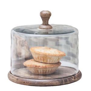 Dôme à dessert rond en bois et en verre de grande qualité pour les mariages, les événements et les hôtels de table Serveur de nourriture Design élégant - Product Image 5