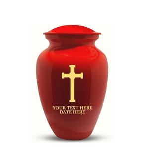 Urna Funeraria Personalizada para Cenizas Humanas, para Hombre o Mujer, Grabada en Latón con Nombre y Fecha, Forma de Lápida, Color Rojo, Tamaño Personalizado, Estilo Americano - Product Image 2