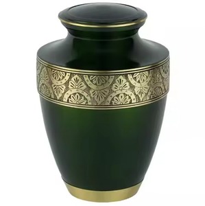 Urna de metal de aluminio de estilo moderno marrón Urna de cremación de latón para director funerario para cenizas - Product Image 4