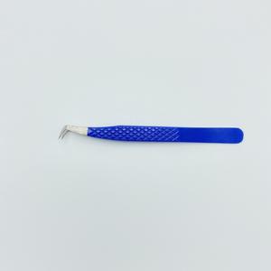 Pinzas profesionales de Extensión de pestañas de acero inoxidable azul de 75 grados, puntas de fibra sólida, pinzas sostenibles de belleza, dijes de arco - Product Image 2