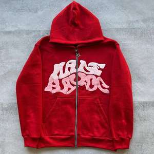 Streetwear unisexe personnalisé de haute qualité, broderie 3D pour sweats à capuche surdimensionnés, 100% coton, respirant pour l'hiver - Product Image 5