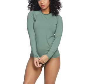 Wholesale UPF50+ Sun Protection Surf Suit Women's Long Sleeve <b>Rash</b> <b>Guard</b> <b>Swimsuit</b> OEM Service Quick Dry Breathable Eco-Friendly - Product Image 4