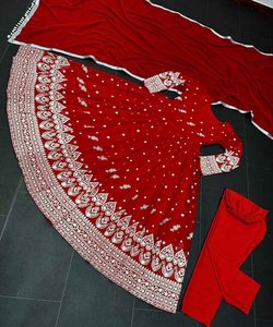 Diseñador Georgette bordado secuencia trabajo Salwar kameez traje de fiesta precio al por mayor Ropa Étnica - Product Image 3