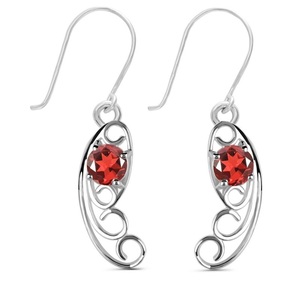 925 argent pierres précieuses grenat balancent goutte mariage chrétien boucles d'oreilles indiennes fabricant en gros bijoux en vrac - Product Image 5