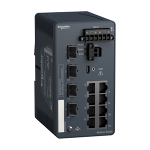 Switch di Rete Gestito SCHNEIDER ELECTRIC MCSESM123F2LG0 Modicon a 8 Porte in Rame con 4 Gigabit SFP, Componenti Industriali - Product Image 1