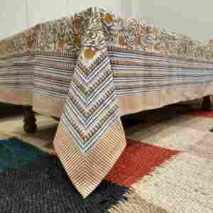 Sanvi K Handicrafts - Mantel Premium con Estampado de Girasoles, 100% Algodón, Impresión a Mano con Bloques - Product Image 2