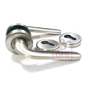 Poignée de porte avec trou de serrure sur rosace 130X55mm Verre Laiton Acier Inoxydable Zinc Pull & Lock Poignée de fenêtre pour hôtels - Product Image 4