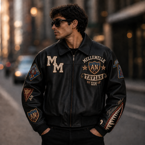 Chaqueta de Cuero Genuino de Lujo para Hombre, Directo de Fábrica, Fabricante OEM ODM de Marca Privada para Compradores Globales - Product Image 2