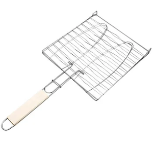 Red de <span class=keywords><strong>malla</strong></span> de alambre de acero inoxidable para barbacoa, Parrilla de Metal para cocina al aire libre para pescado, herramienta de barbacoa fácil de usar - Product Image 4