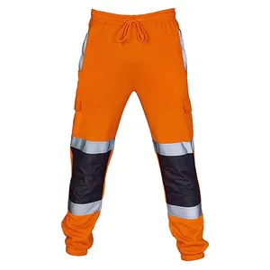Pantaloni per pantaloni Hi Viz nastrati in poliestere realizzati con resistenza pantaloni di sicurezza abbigliamento da lavoro con pannello funzionante