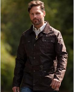 Chaqueta de moto de algodón encerado para hombre OEM Premium, ropa de abrigo clásica Vintage para motorista, diseño protector, decoración con bolsillos - Product Image 3