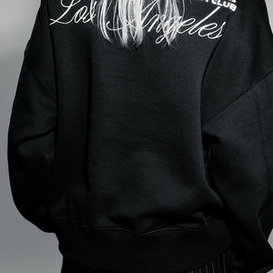 Sweatshirts en molleton écologique de couleur unie 100% coton pour femmes avec logo personnalisé et décoration d'insigne pour l'hiver - Product Image 4