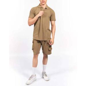 Conjunto Deportivo para Correr y Hacer Ejercicio, Estilo Vintage, Estampado, Conjunto de Dos Piezas para Hombre, Pantalones Cortos y Camiseta Polo a Juego - Product Image 4