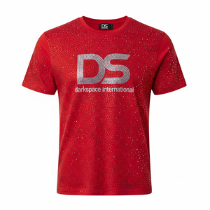 T-shirt vintage streetwear en coton 100% de qualité supérieure, coupe classique, manches courtes, délavé à l'acide, orné de strass, pour homme, vente en gros - Product Image 4