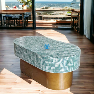 Mesa de centro hecha a mano de fregona de estilo australiano moderno, mesa auxiliar con incrustaciones de perlas madre de alta calidad para decoración del hogar para sala de estar - Product Image 5