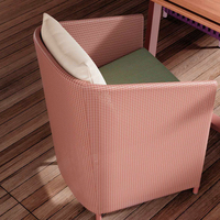 Silla de comedor de aluminio para exteriores con asiento de cuerda de olefina, grado contractual para hoteles y resorts