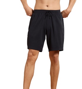 Men's Solid Slim Fit Cotton Breathable Eco-Friendly Elastic Mid Waist Woven Sports Shorts - Product Image 1