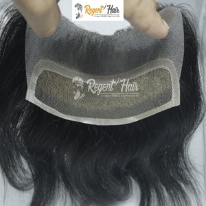 REGENT Premium Main Attachée Trame Frontale Peau Toupet pour Homme Cheveux Indiens Vague Naturelle Droite Disponible pour la Vente en Gros - Product Image 4