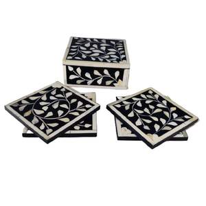 8mm Thick Handcrafted Eco-Friendly Decorative Bone Inlay <b>Coasters</b> for Home Adding Elegance and Style - Product Image 3