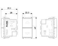 Interrupteur modulaire Vimar 10A à double bouton-poussoir interverrouillé blanc 1P NO+NO IP20 250V PC/ignifuge -5C +40C pour volet roulant