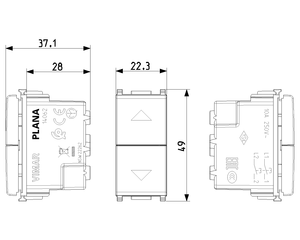 Interruptor Modular Vimar 10A de Doble Botón Pulsador Entrelazado Blanco 1P NO+NO IP20 250V para Persianas Enrollables y Estores Motorizados - Product Image 5