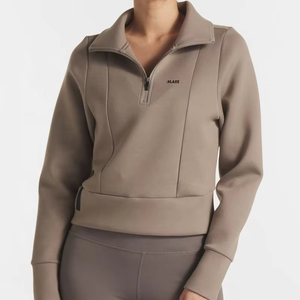 Coupe-vent de golf décontracté pour femmes quart de fermeture éclair en nylon coupe athlétique à capuche courte longueur vêtements d'hiver brodés durables - Product Image 1