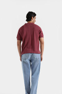 Camisas Casuales de Manga Corta para Hombre, Estilo Clásico, 100% Algodón, Tejido Texturizado, Sin Botones, Color Azul, Diseño Personalizado OEM ODM - Product Image 4