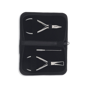 Kit de pinces d'extension de cheveux en cuir avec section de séparation de cheveux Kit d'aiguilles et de pinces - Product Image 2