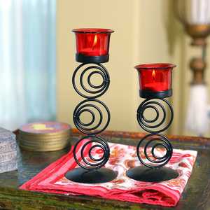 Portavelas Decorativo para el Hogar con Recubrimiento de Polvo Negro para Navidad, Bodas, Cumpleaños, Exhibición de Mesa para Fiestas en el Hogar - Product Image 4