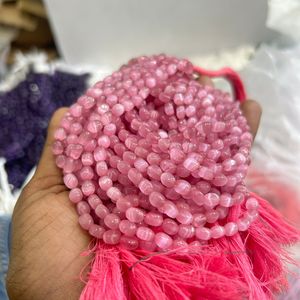 AAA monalisa ลูกปัดแก้วรูปไข่สีชมพู monalisha - Product Image 4