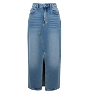 กระโปรงยีนส์ระบายอากาศผสมสแปนเด็กซ์ เนื้อผ้านุ่มยืดหยุ่น แฟชั่นทันสมัย ใส่ได้ทุกวัน สวมใส่สบาย ขายส่ง - Product Image 1