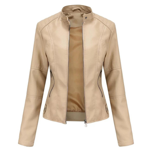 Nouvelle mode de vêtements d'extérieur en cuir pour femmes veste en cuir pour femmes vente en gros de veste en cuir pour femmes taille décontractée personnalisée de haute qualité - Product Image 3