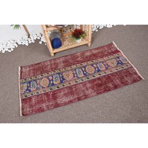 Classique Rouge Bleu Boho Patchwork Laine Tapis 2,3X3,9 pieds Rectangulaire Latex Soutenu pour Salon Entrée Couloir 3D Viscose - Product Image 2