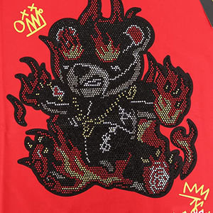 Dernier modèle T-shirts en coton avec strass Vente en gros Summer Streetwear T-shirts avec strass Nouveau style T-shirts avec strass - Product Image 3