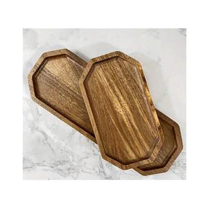 Plateau en bois classique pour bureau à domicile Accent rustique naturel pour servir des collations boissons ou un décor de table - Product Image 4