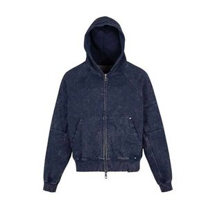 เสื้อฮู้ดดี้ผู้ชายเท่ๆ ดีไซน์ซิป ผ้าคอตตอนผสม สไตล์ลำลอง ใส่ได้ในฤดูหนาว ลุคสตรีทสุดเท่ ดูดีมีสไตล์ - Product Image 4