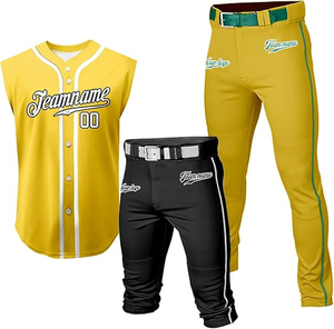 Personalized Baseball Uniforms Sublimation Printed Breathable Quick Dry V-neck Jersey Set - Product Image 6
