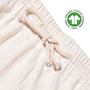 Women Organic Cotton Athletic <b>Shorts</b> - Natural Undyed, 5.4 oz Jersey, 6-Inch Inseam, Soft, Breathable, with <b>Stretch</b> Waistband - Product Image 2