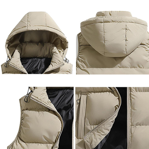 เสื้อกั๊กขนเป็ดแบบคลาสสิกสำหรับผู้ชายเสื้อแจ็คเก็ตวอร์มตัวนอกลำลองสำหรับฤดูหนาวและภายนอก - Product Image 3